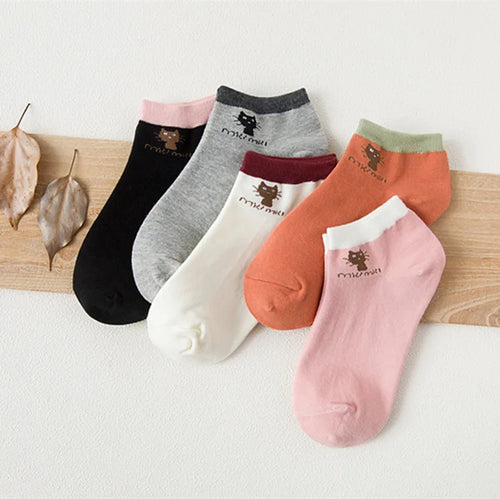 5 Pares de Calcetines para Mujer - Gatos Lindos y Diverti
