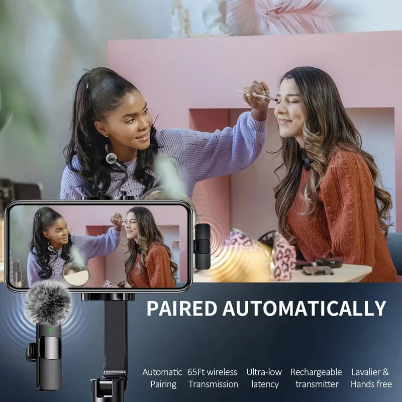 Professional Wireless Lavalier Microphone – Omnidirectional - Pink