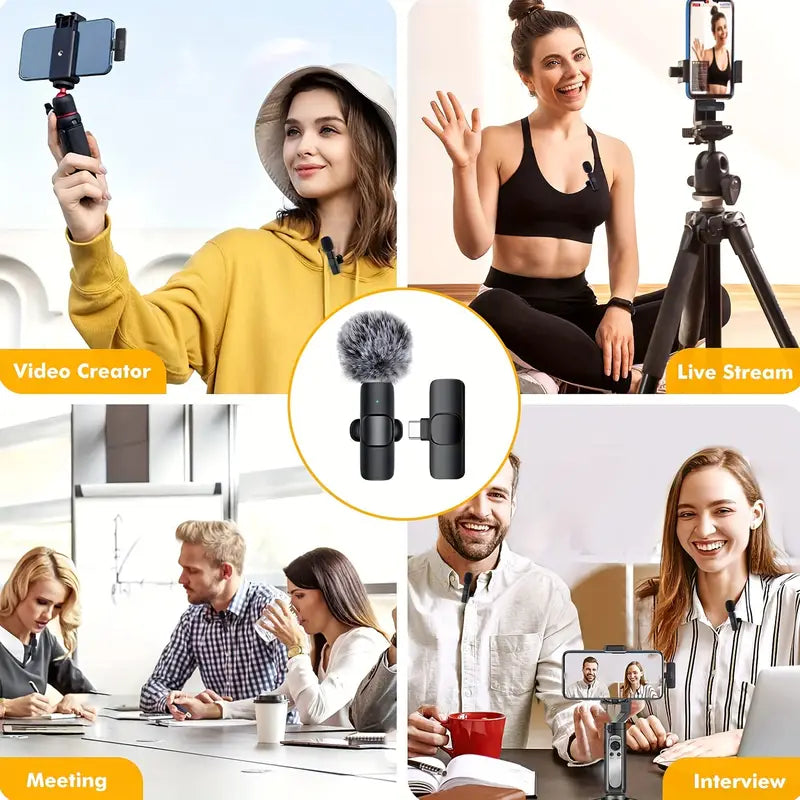 Professional Wireless Lavalier Microphone – Omnidirectional Clip-On